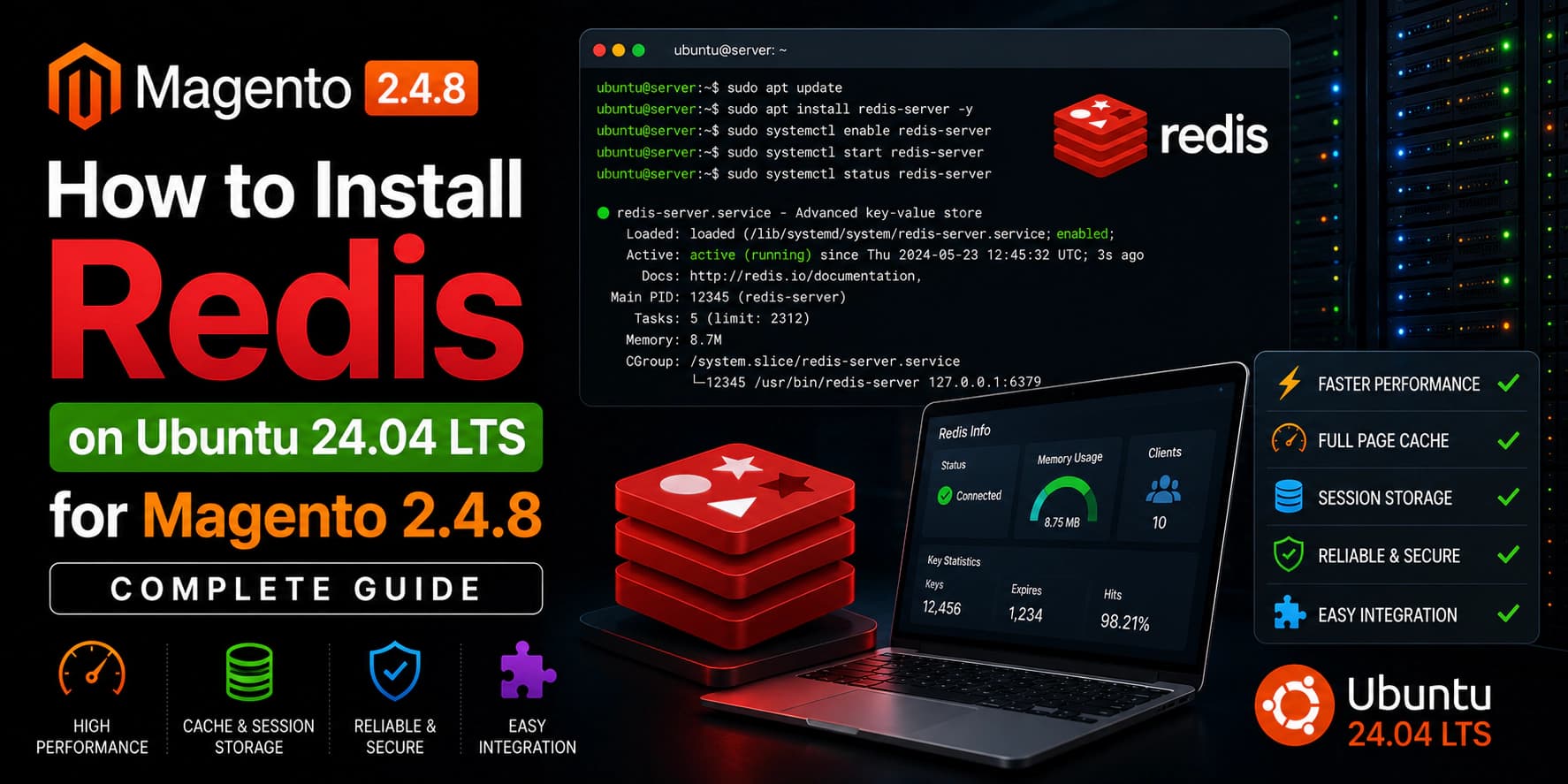 How to Install Redis on Ubuntu 24.04 LTS for Magento 2.4.8 (Complete Guide)